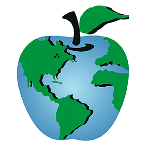 earth globe in the shape of an apple